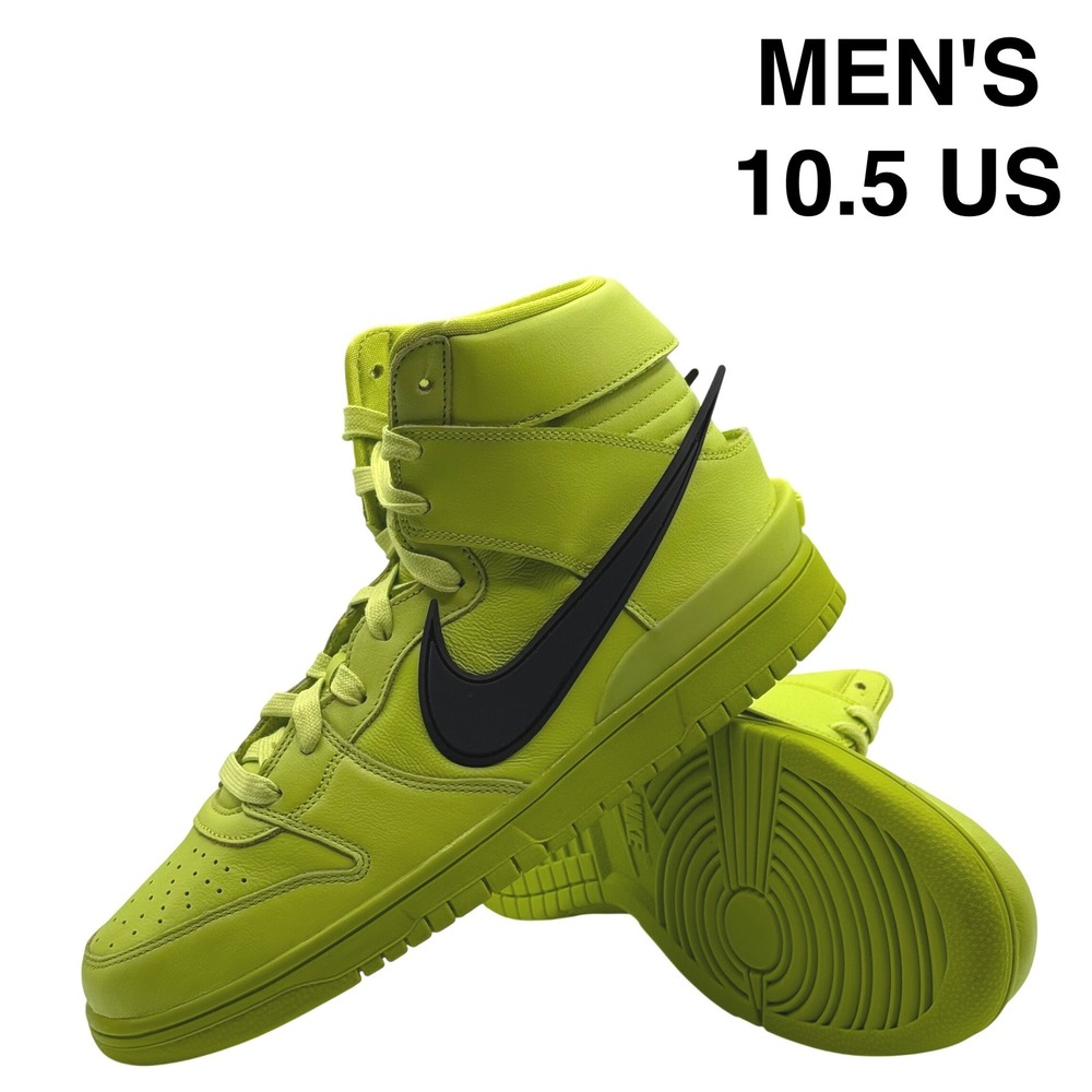 Nike x AMBUSH Dunk High Men's Size 10.5 Flash Lime CU7544-300 Extra Laces